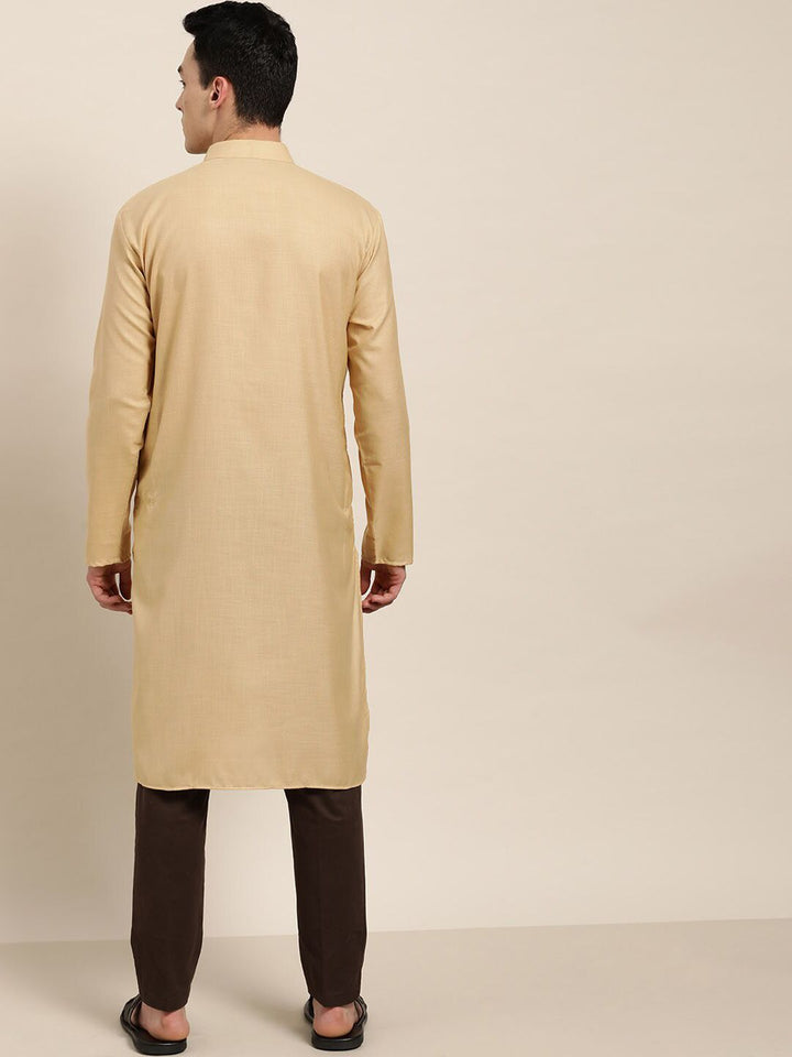 SOJANYA Mandarin Collar Long Sleeves Silk Cotton Kurta