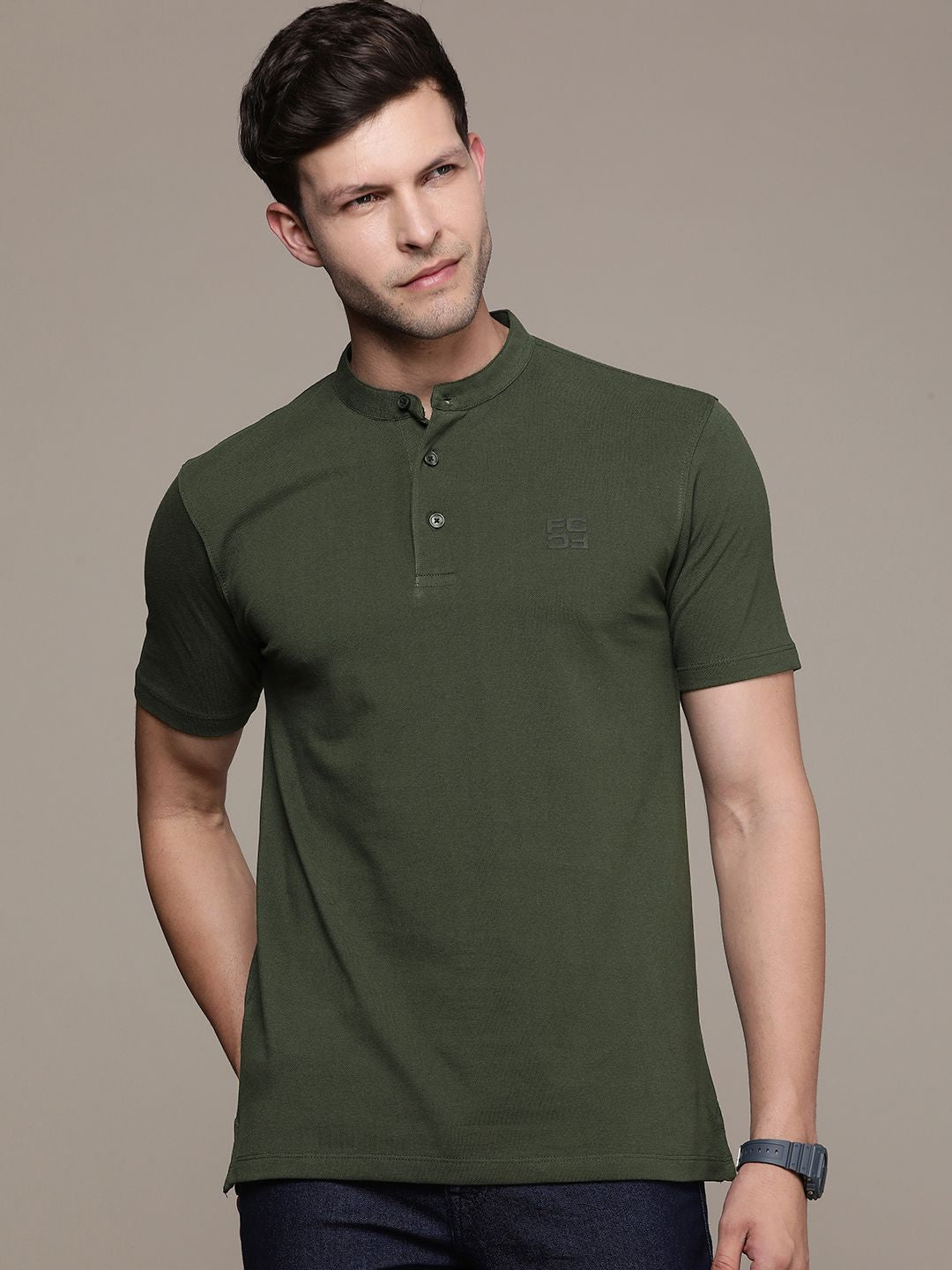 T-Shirt Kapas Polo Sambungan Perancis