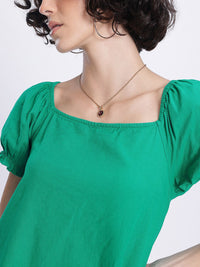 DressBerry Casual Essentials Puff Sleeve Tie-Up Back A-Line Mini Dress