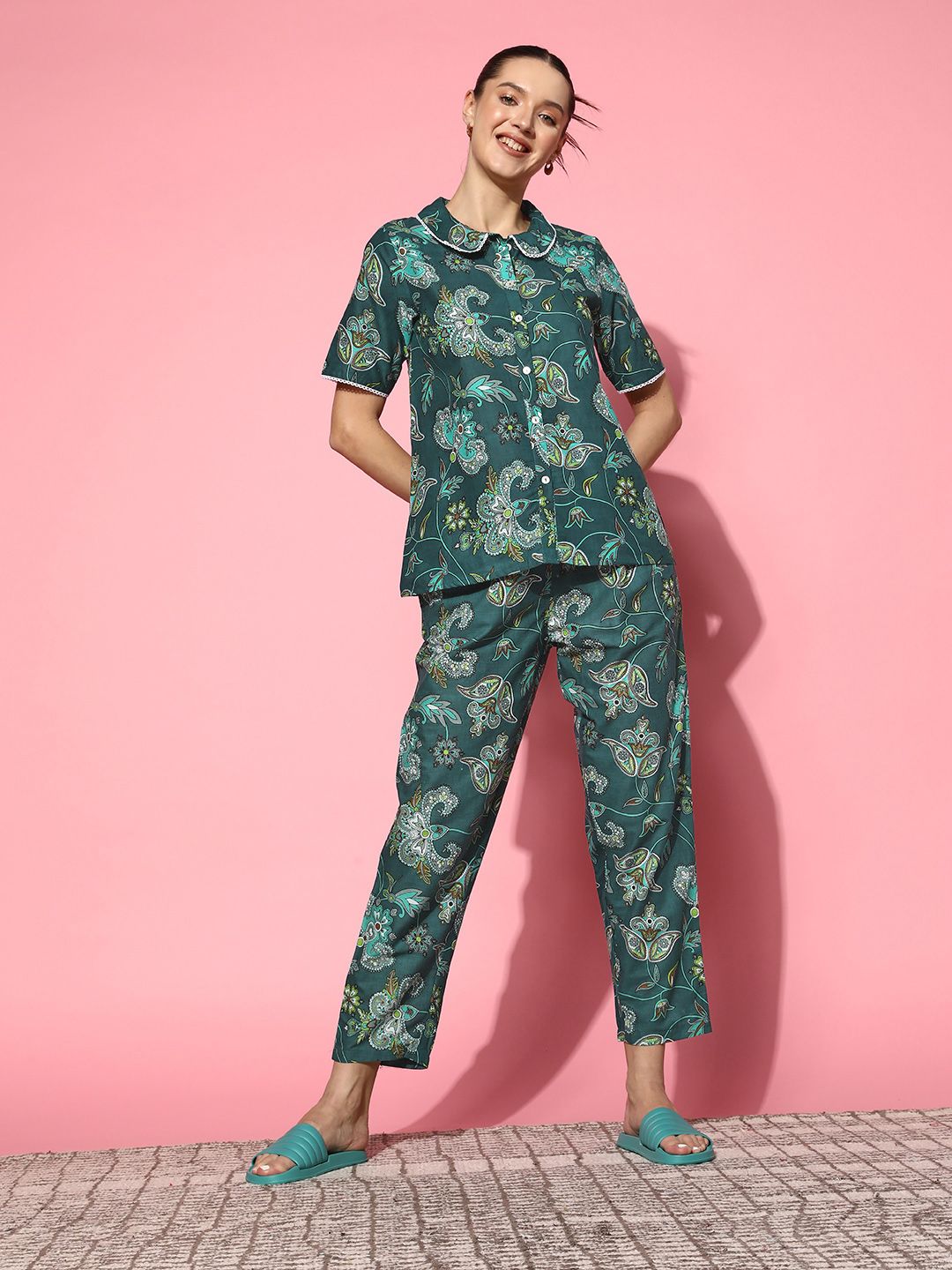 SANSKRUTIHOMES Printed Cotton Night suit