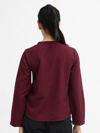 RAREISM Solid Tie-Up Neck Top