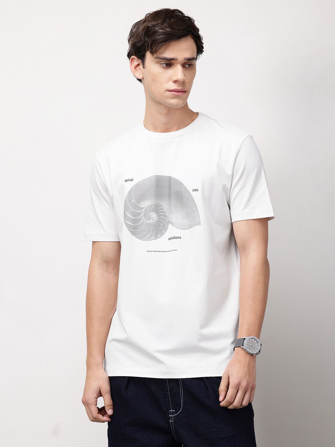 ether Men Grower Graphic Printed Comfort Fit T-shirt