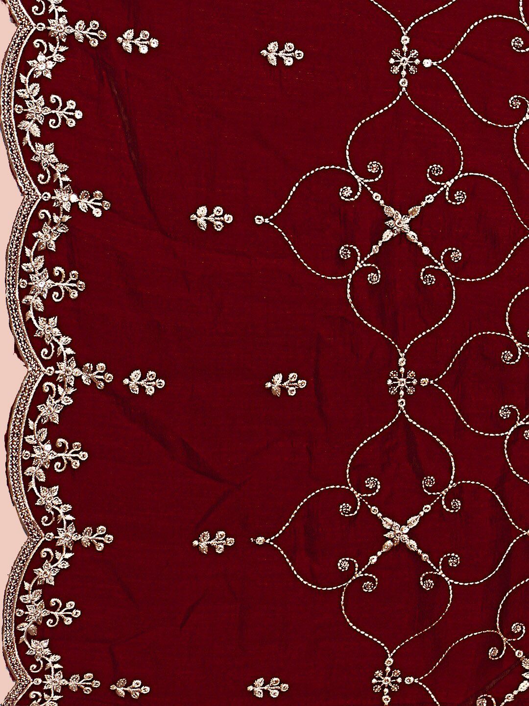 KALINI Floral Embroidered Sequinned Kurta With Trousers & Dupatta