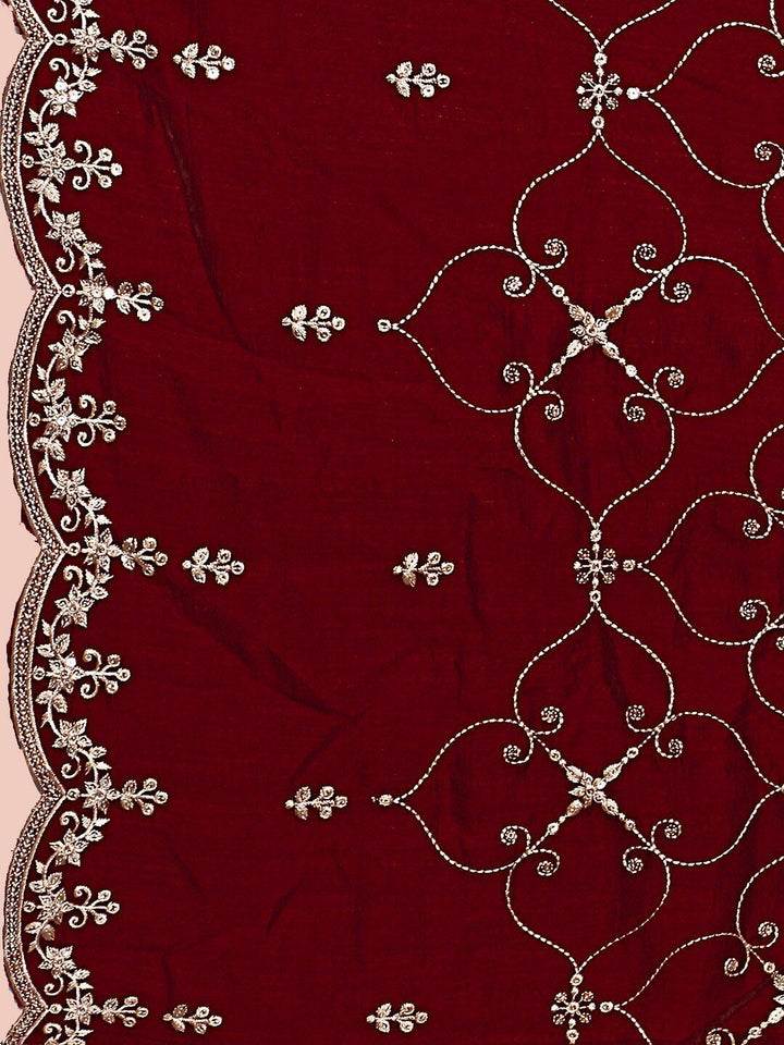 KALINI Floral Embroidered Sequinned Kurta With Trousers & Dupatta