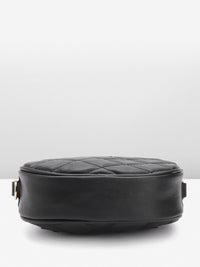 Lino Perros Geometric Textured Structured Sling Bag with Quilted Detail