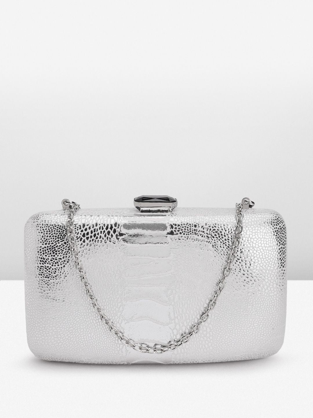 Lino Perros Snake Skin Textured Box Clutch