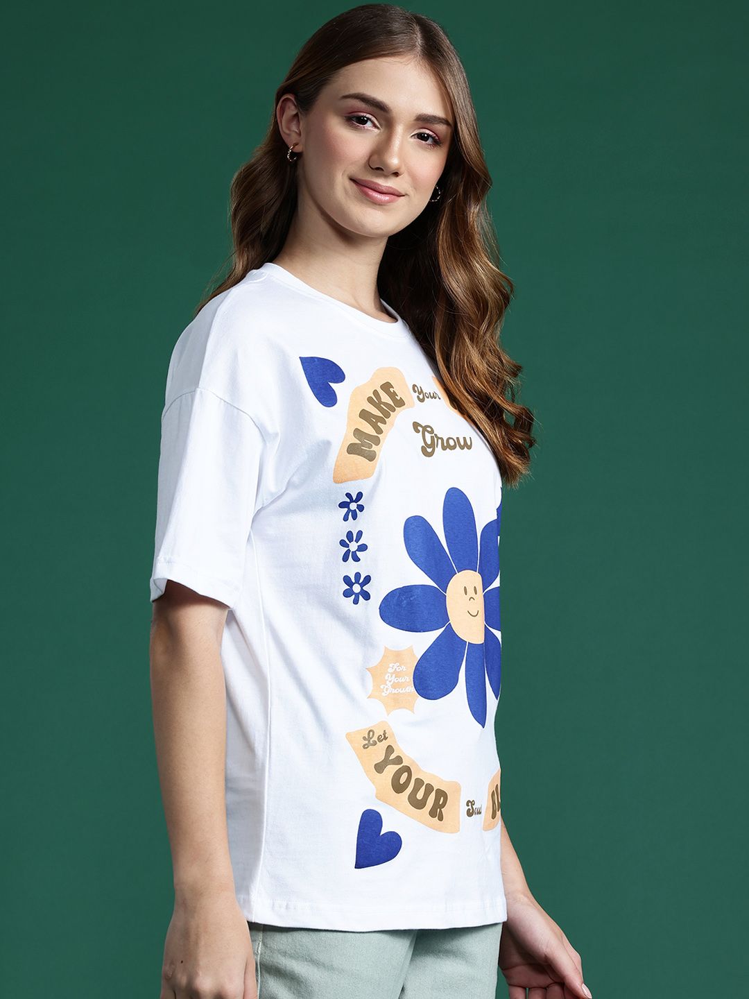 DressBerry Women Floral Printed Pure Cotton T-shirt