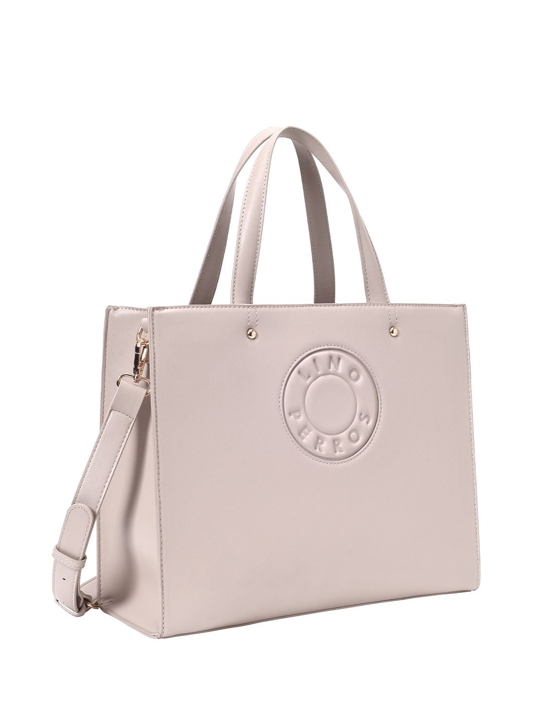 Lino Perros Brand Logo Printed Structured Handheld Bag