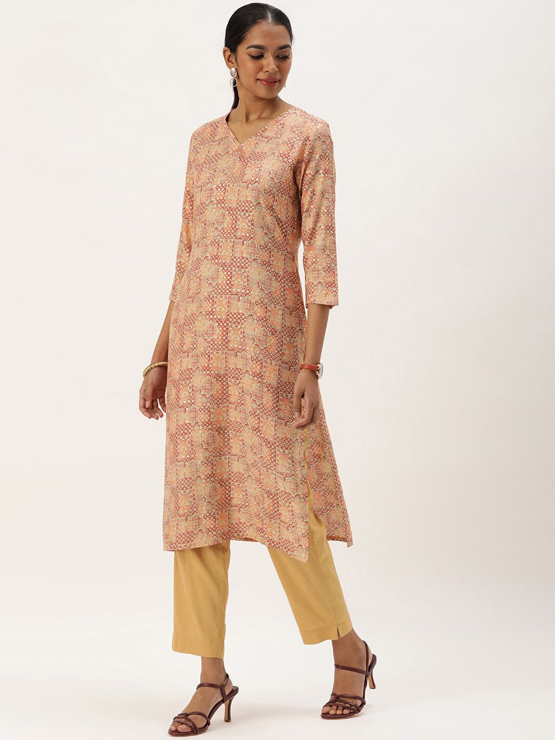 KALINI Ethnic Motifs Printed Straight Kurta