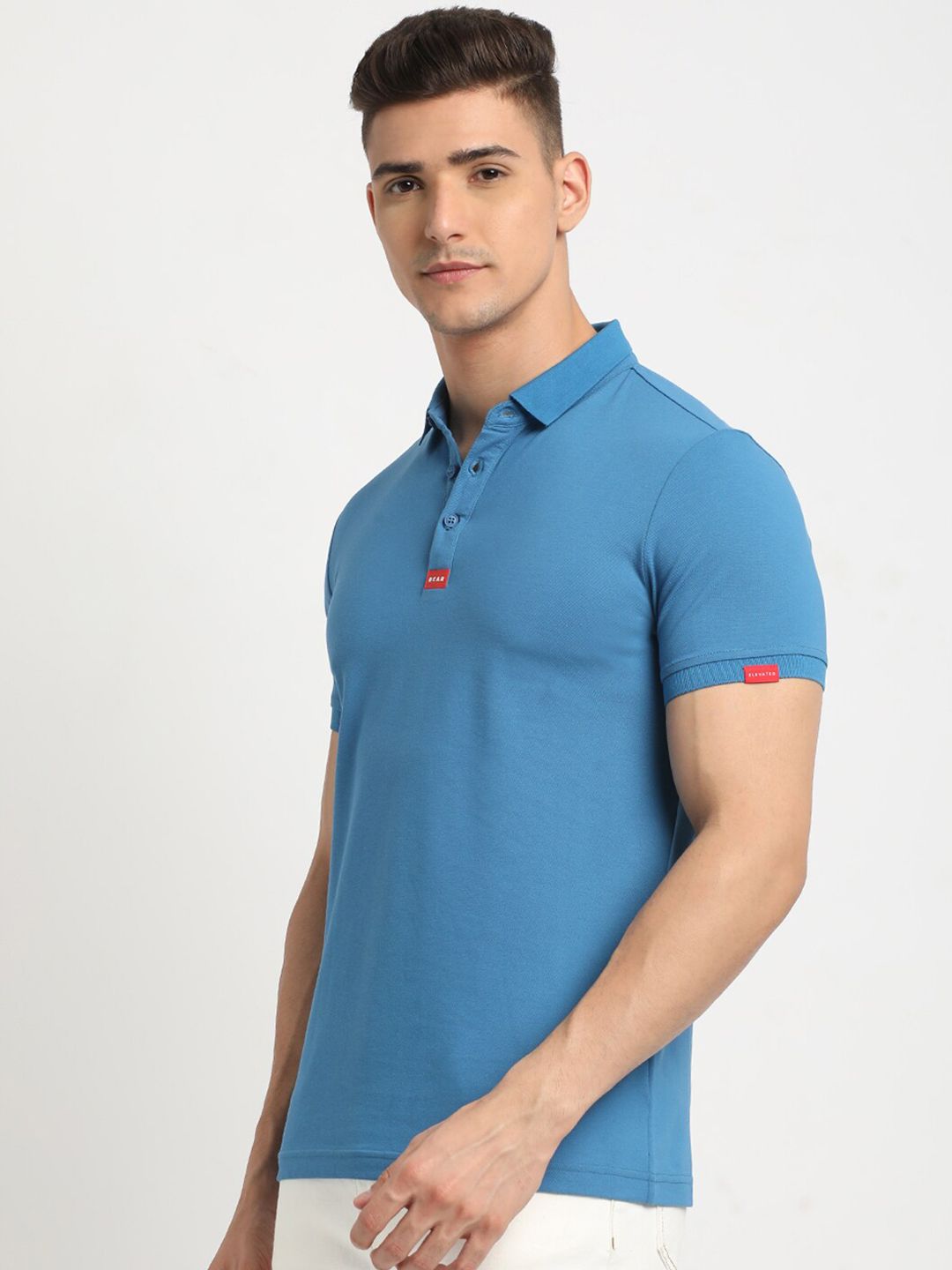 THE BEAR HOUSE Polo Collar Short Sleeves Slim Fit T-shirt