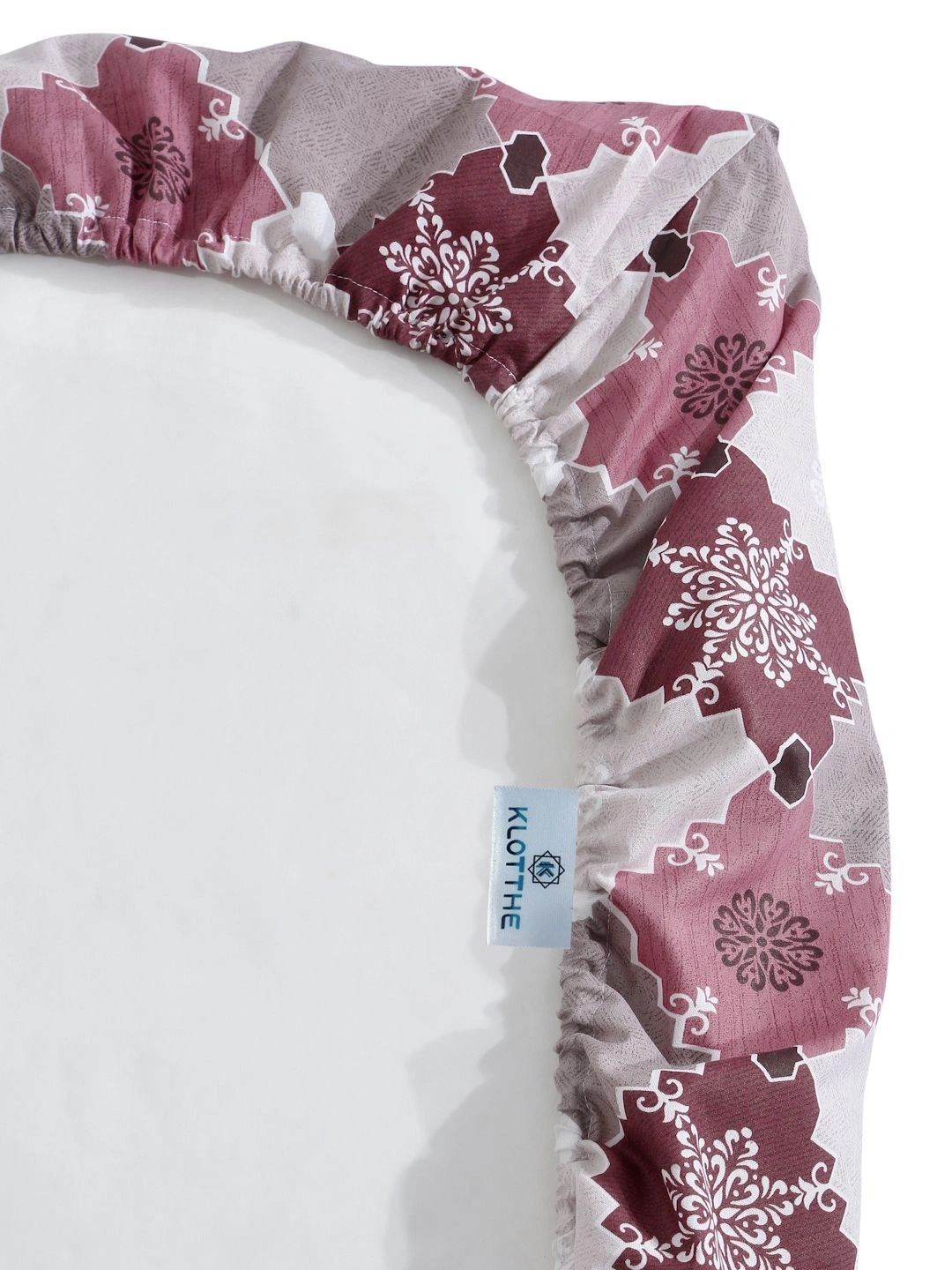 Moda Rapido X KLOTTHE Pink & Grey Geometric 400 TC Single Bedsheet with 1 Pillow Covers