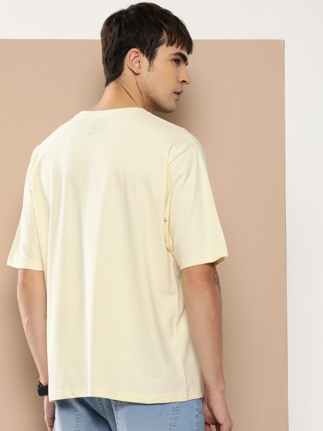 Difference of Opinion Men Graphic Printed Embossed Oversized T-shirt
