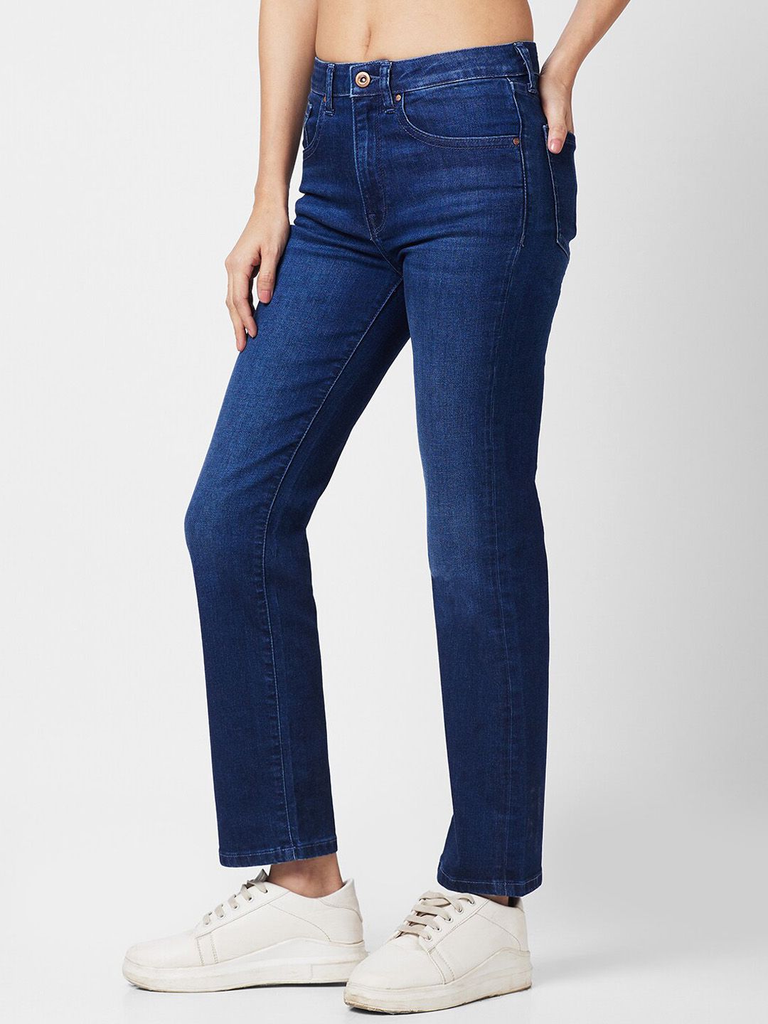 SPYKAR Women Straight Fit Heavy Fade Cotton Jeans