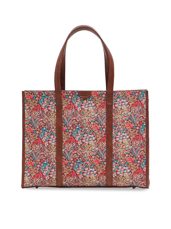 TEAL BY CHUMBAK Floral Printed Oversized Shopper Tote Bag