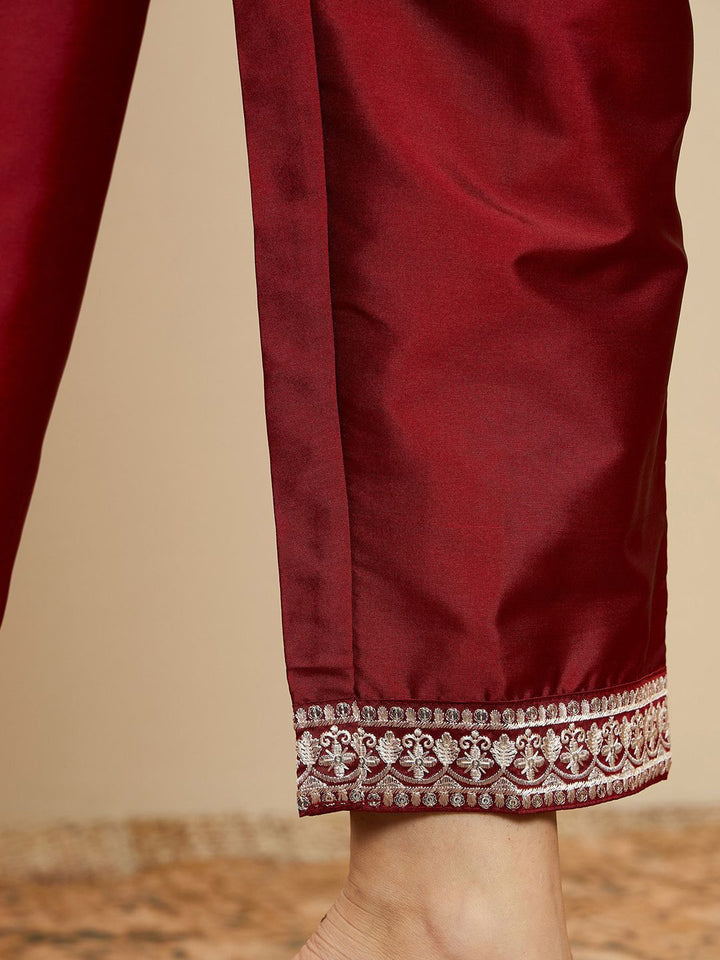 Indo Era Straight Sequinned Kurta with Trousers & Dupatta