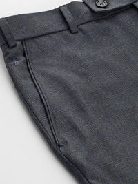 Park Avenue Men Mid-Rise Checked Smart Trousers