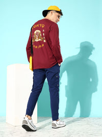 Difference of Opinion Men Pure Cotton Printed Oversized T-shirt