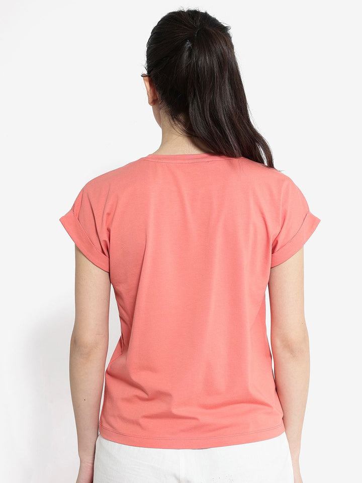 RAREISM Graphic Printed Round Neck Extended Sleeves Cotton T-shirt