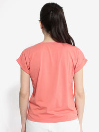 RAREISM Graphic Printed Round Neck Extended Sleeves Cotton T-shirt