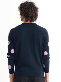 RARE RABBIT Men Deremy Crew Neck Geometric Printed Sweater