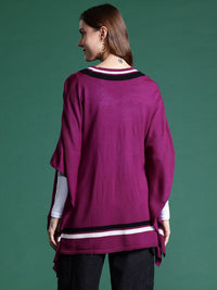 DressBerry Cable Knit Acrylic Poncho