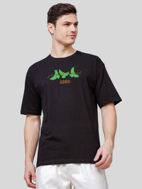 ADRO Men Typography Printed Applique T-shirt