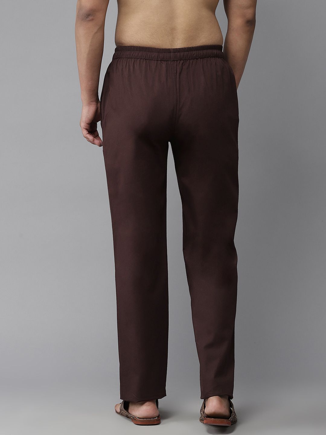 See Designs Men Brown Solid Cotton Pyjama