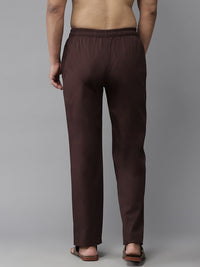 See Designs Men Brown Solid Cotton Pyjama