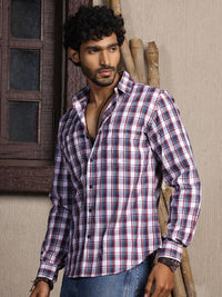 Thomas Scott Premium Tartan Checks Opaque Cotton Casual Shirt