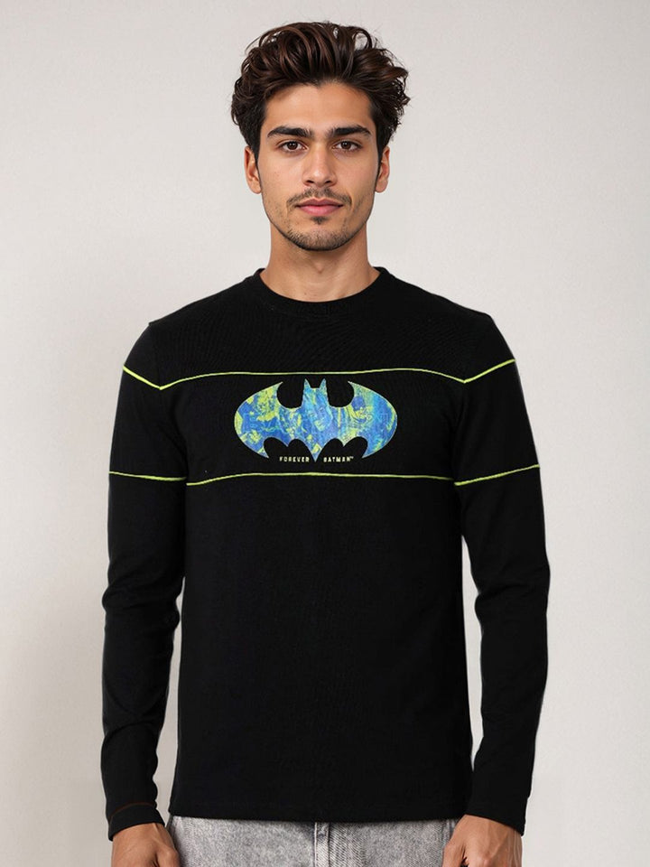 The Indian Garage Co Men Batman Graphic Printed Round Neck Cotton Slim Fit T-shirt