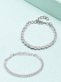 Pek Wanita Zaveri Pearls dengan 2 Gelang Salut Tembaga Bersalut Perak Zirkonia Kubik
