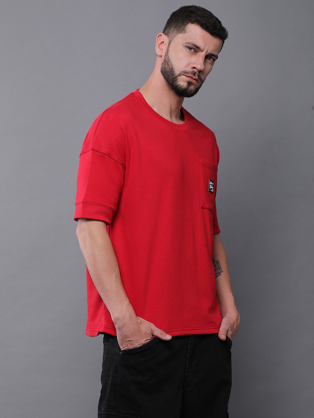 Difference of Opinion Men Oversized Drop Shoulder Ultra Soft Drapey Cotton T-Shirt
