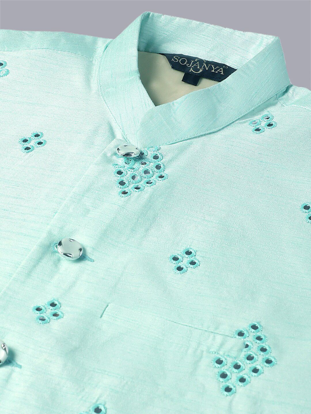 SOJANYA Embroidered Thread Work Kurta and churidar with Nehru Jacket