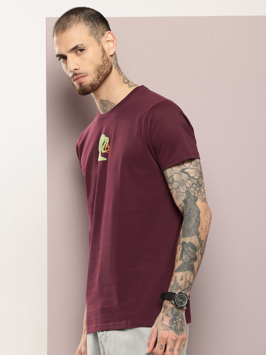 DILLINGER Men Graphic Printed Embossed Oversized T-shirt