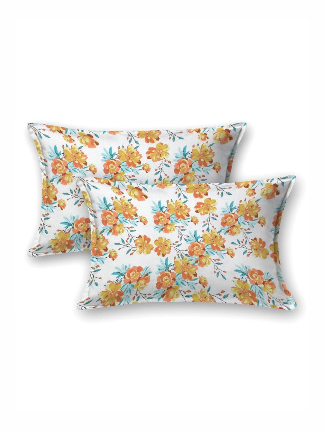 BOMBAY DYEING Florentine Brown Floral Pure Cotton 144TC Queen Bedsheet Set 2.28 m X 2.54 m