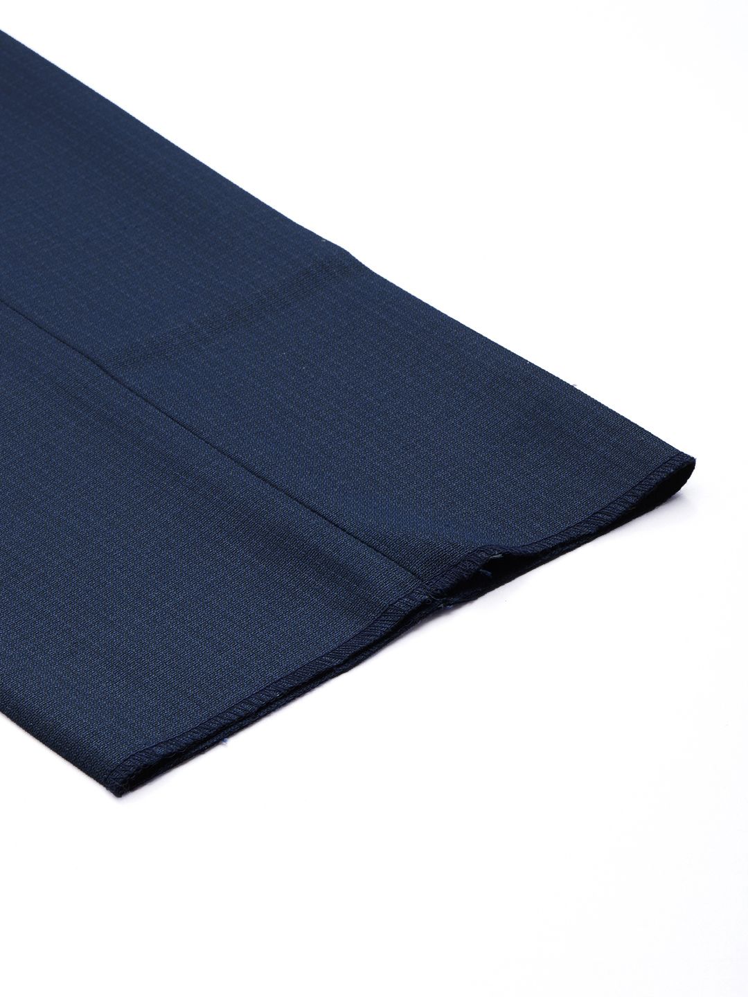 Raymond Men Textured Micro Checked Flat-Front Slim Fit Formal Trousers