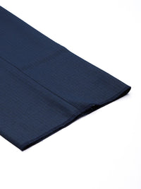 Raymond Men Textured Micro Checked Flat-Front Slim Fit Formal Trousers