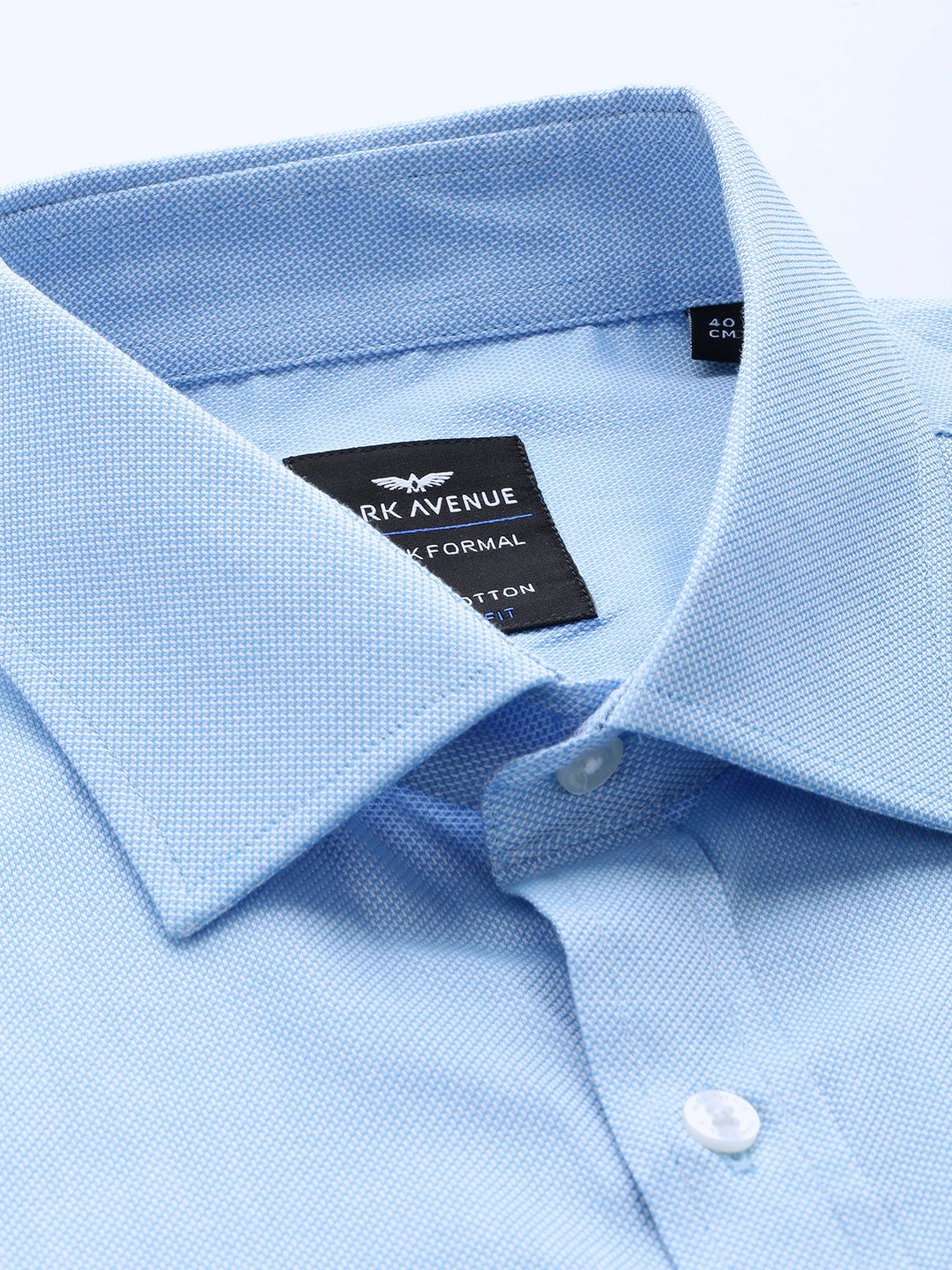 Park Avenue Pure Cotton Self Design Slim Fit Opaque Formal Shirt