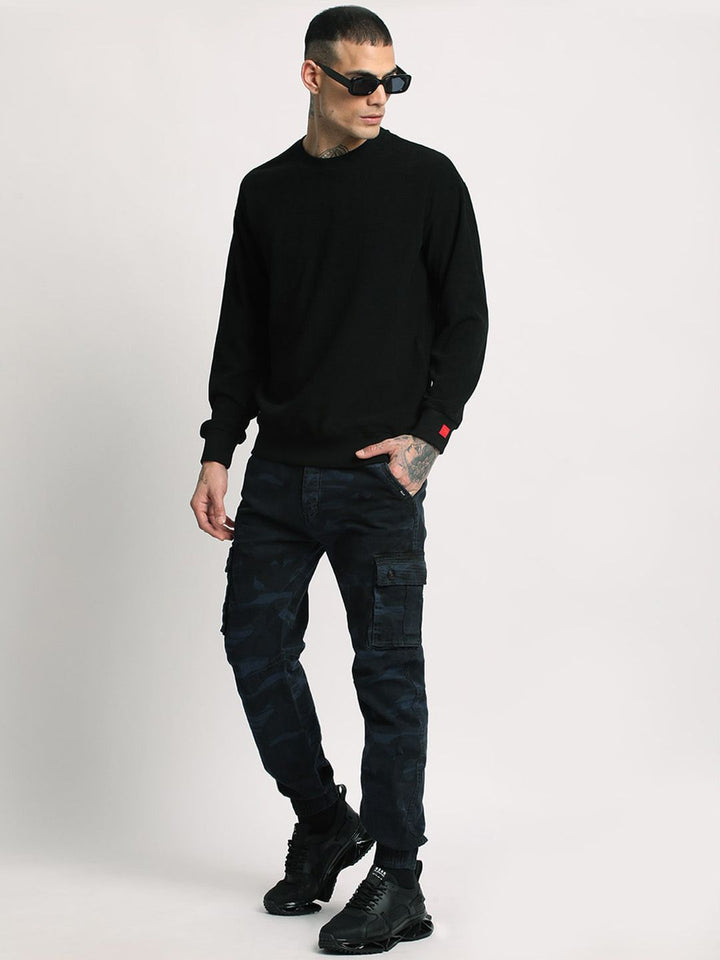 THE BEAR HOUSE Men Camouflage Printed Mid-Rise Regular Fit Cargos Trousers