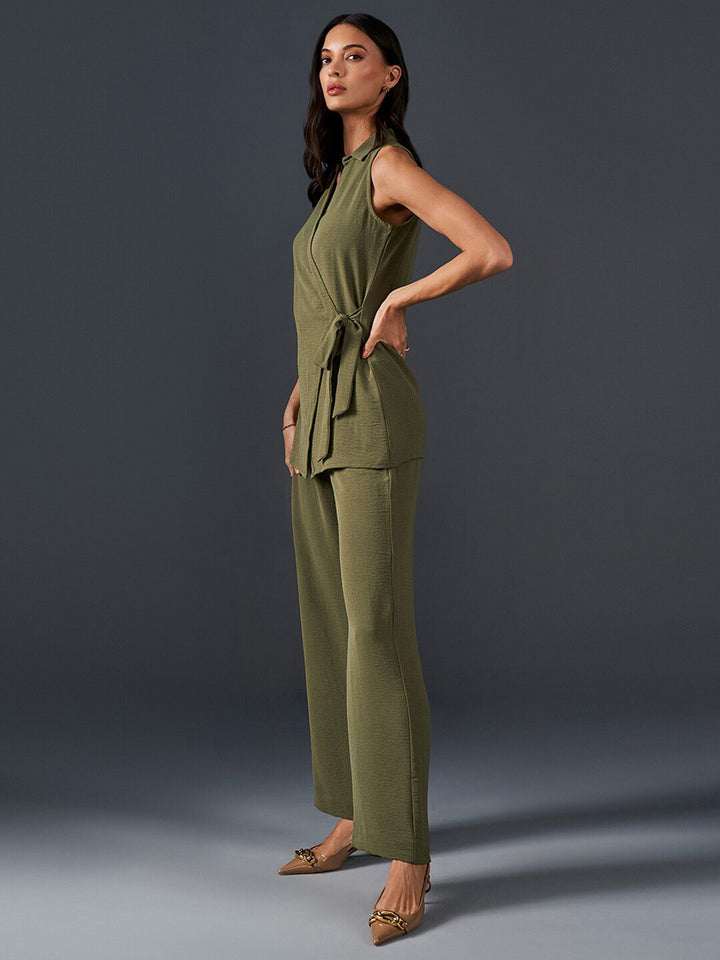 AND V-Neck Sleeveless Top With Palazzo