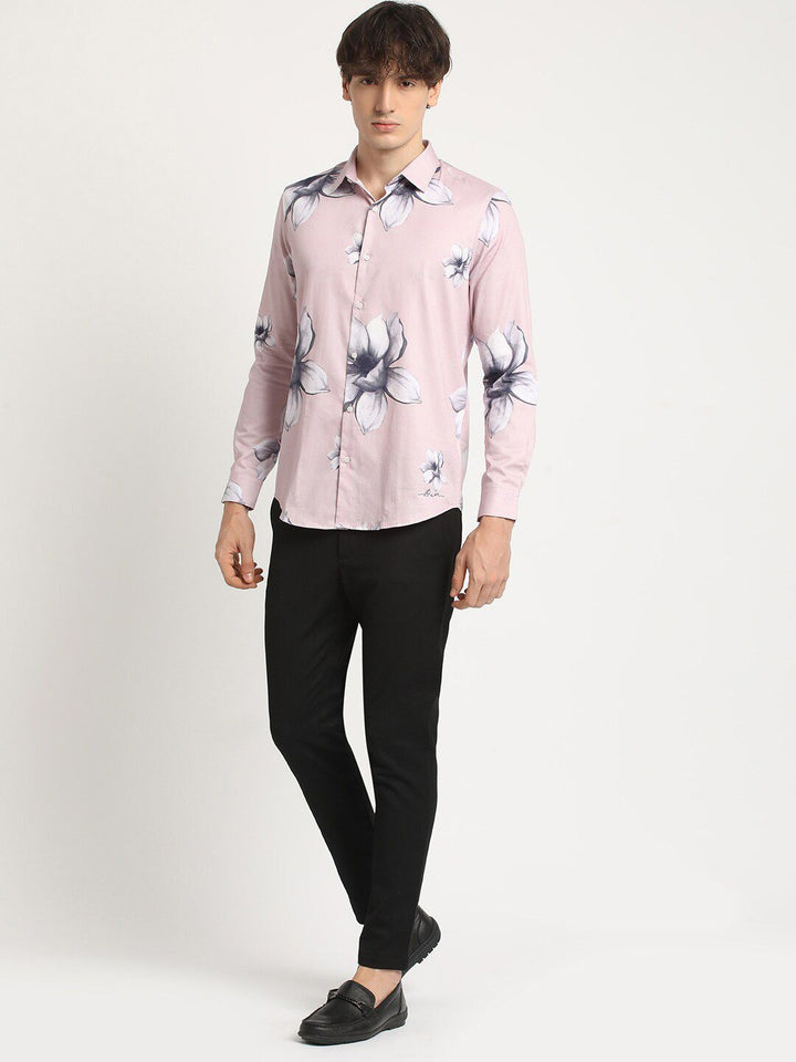 THE BEAR HOUSE Men FloralPrinted Slim Fit Casual Shirt