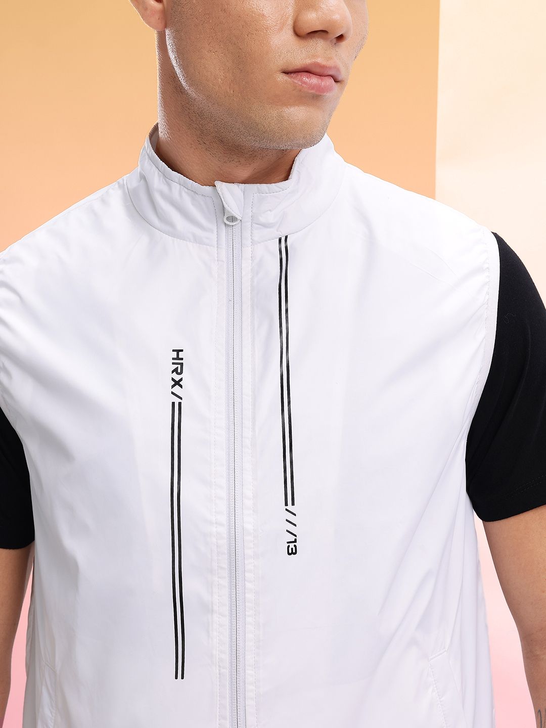 HRX by Hrithik Roshan Mock Collar Brand Logo Detail Gilet