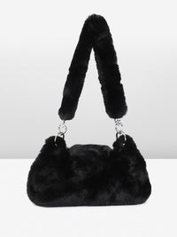 DressBerry Structured Shoulder Bag With Fur
