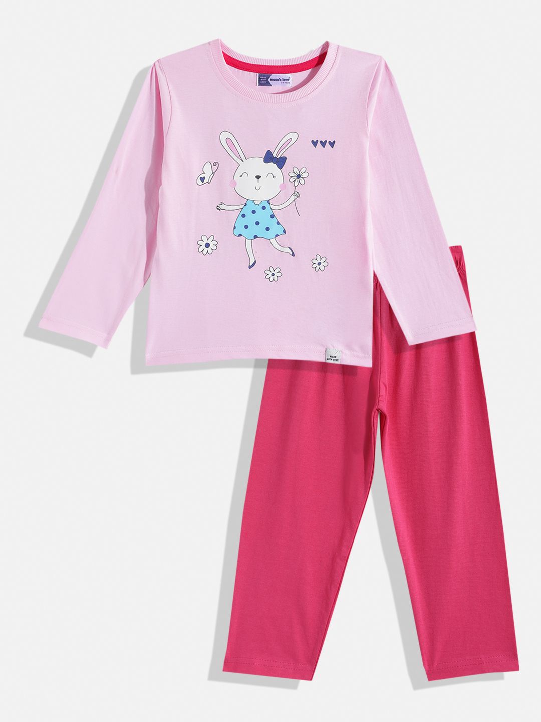 Moms Love Kids Girls Printed Pure Cotton Clothing Set
