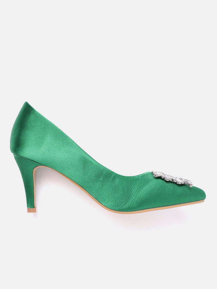 Lino Perros Faux Crystal Broach Stiletto Pumps