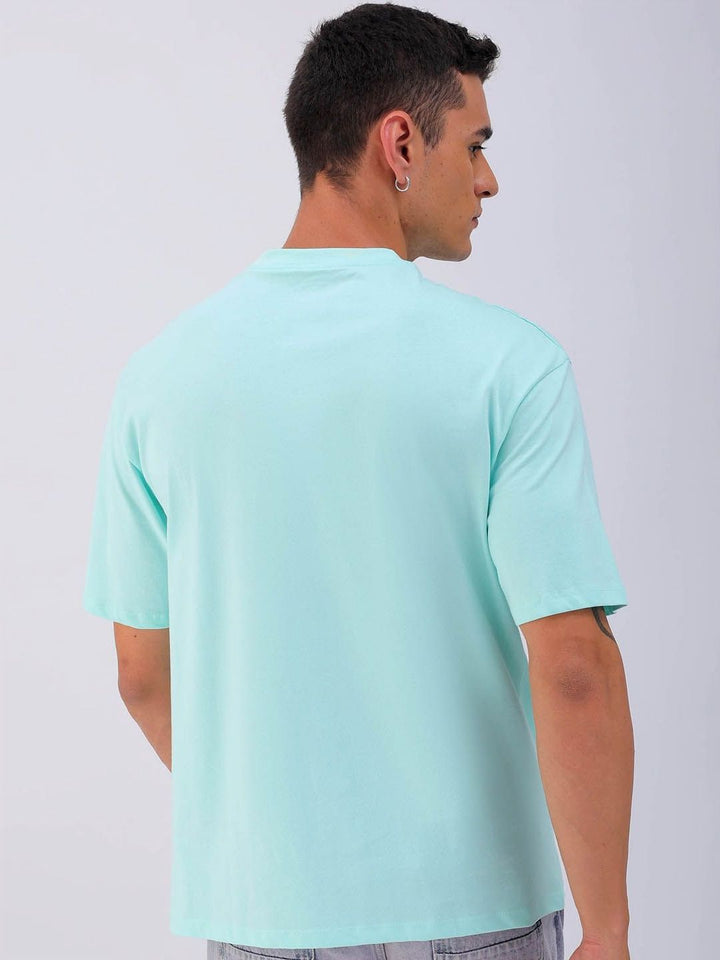 The Indian Garage Co Men Typography Printed Boxy Oversized Round Neck T-shirt