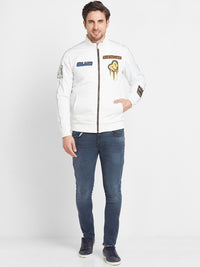 Being Human Graphic Printed Stand Collar Bomber Jacket