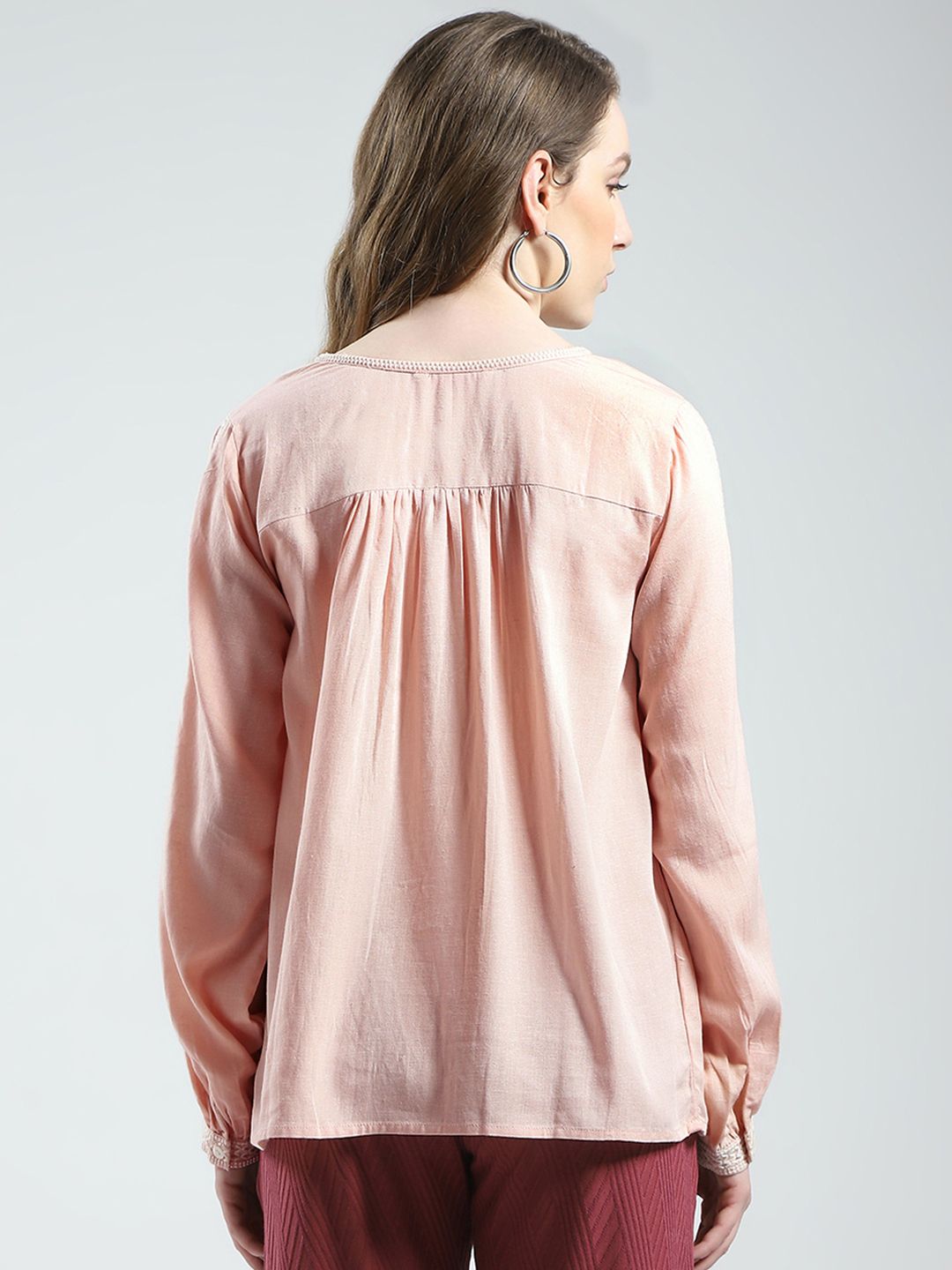 Monte Carlo Gathers & Thread Work Detail Regular Top