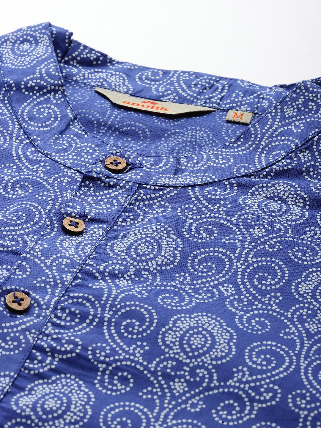 Anouk Ethnic Motifs Printed Pure Cotton Kurta with Trousers