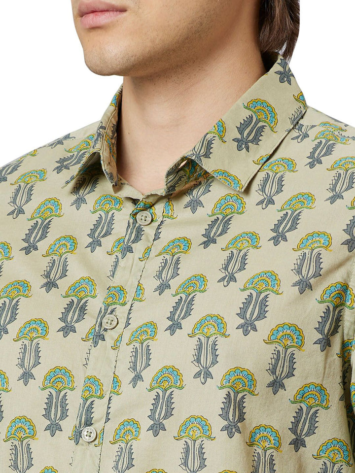 Being Human Men Green Slim Fit Opaque Casual Shirt